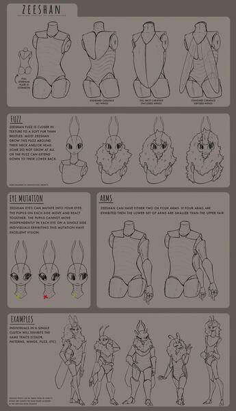 Zeeshan species sheet with body info.