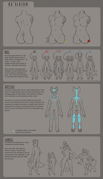 Ka'alkion species sheet with body info. Ka'alkion species sheet with body info.