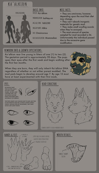 Ka'alkion species sheet with general species info. Ka'alkion species sheet with general species info.
