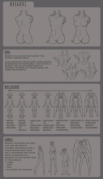 Krigovi species sheet with body info. Krigovi species sheet with body info.